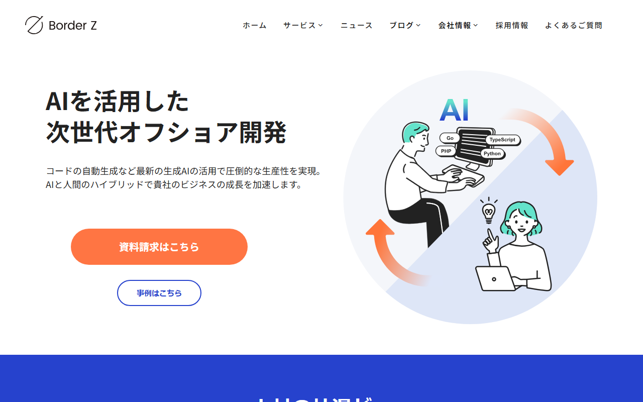 株式会社Border Zのホームページ画像